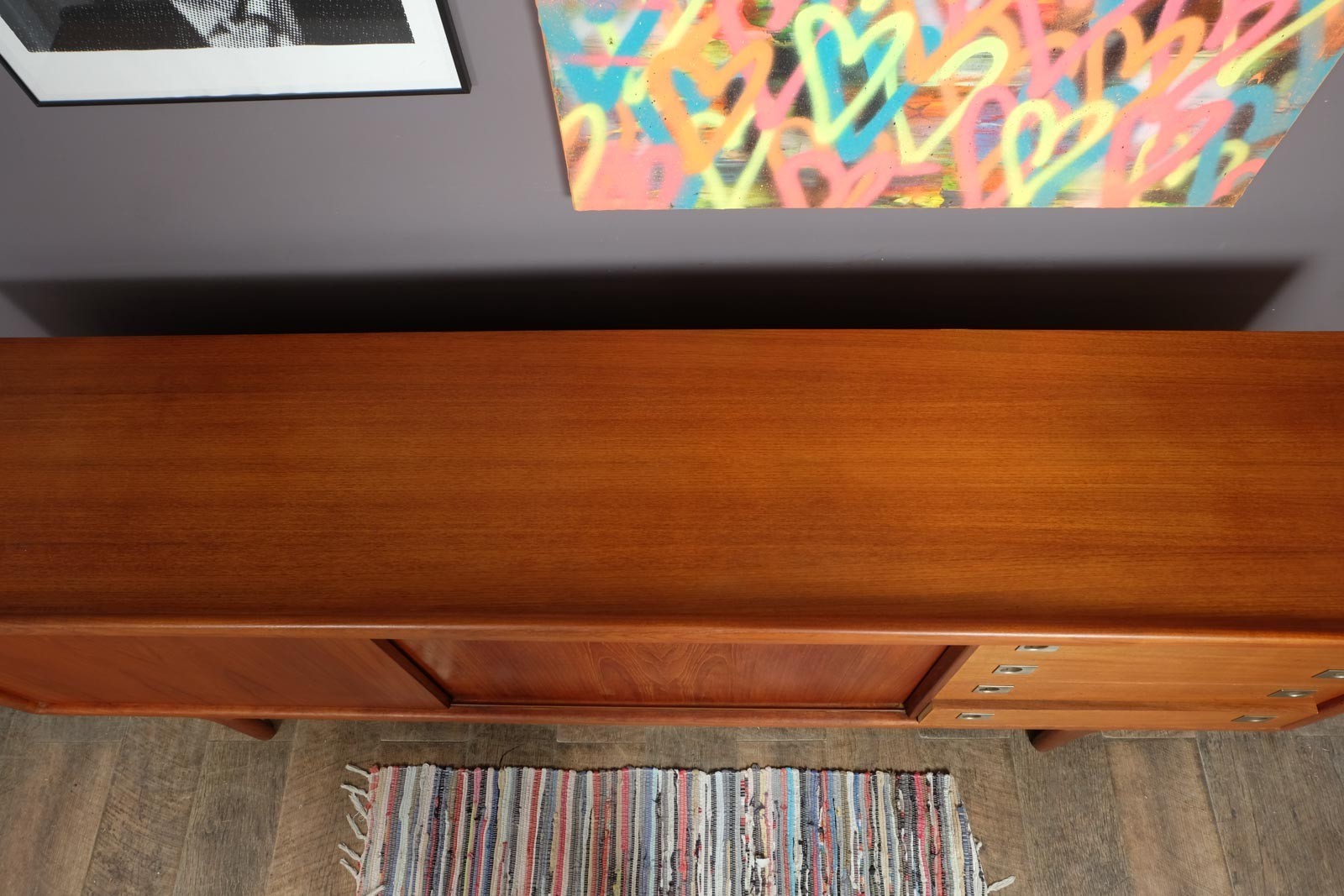 Vintage Large Danish Teak Sideboard by HP Hansen