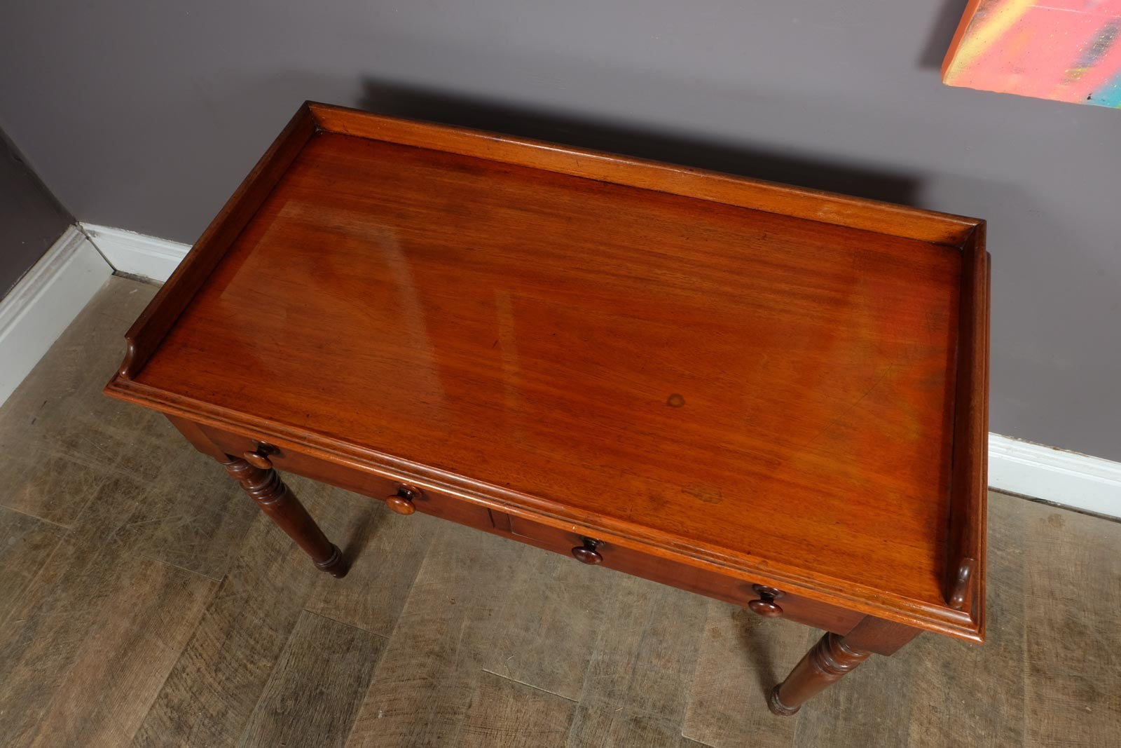 Vintage Retro Victorian Mahogany Writing Desk Console Table