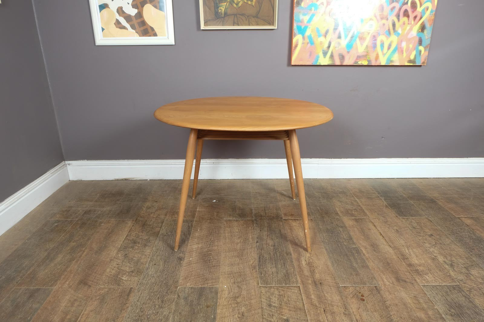 Vintage Retro Ercol Light Elm Breakfast Table