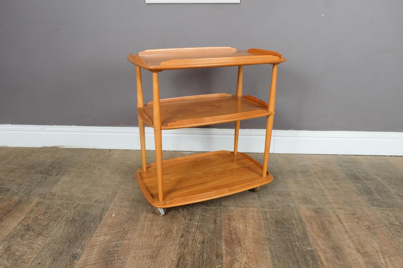 Vintage Retro Ercol Light Elm Tea Trolley