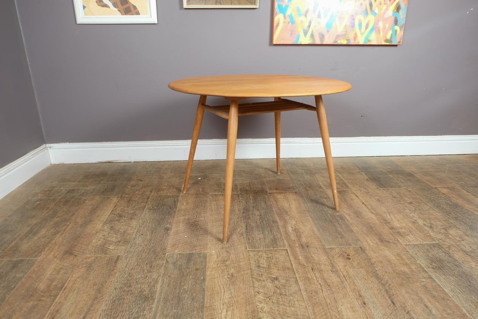Vintage Retro Ercol Light Elm Breakfast Table
