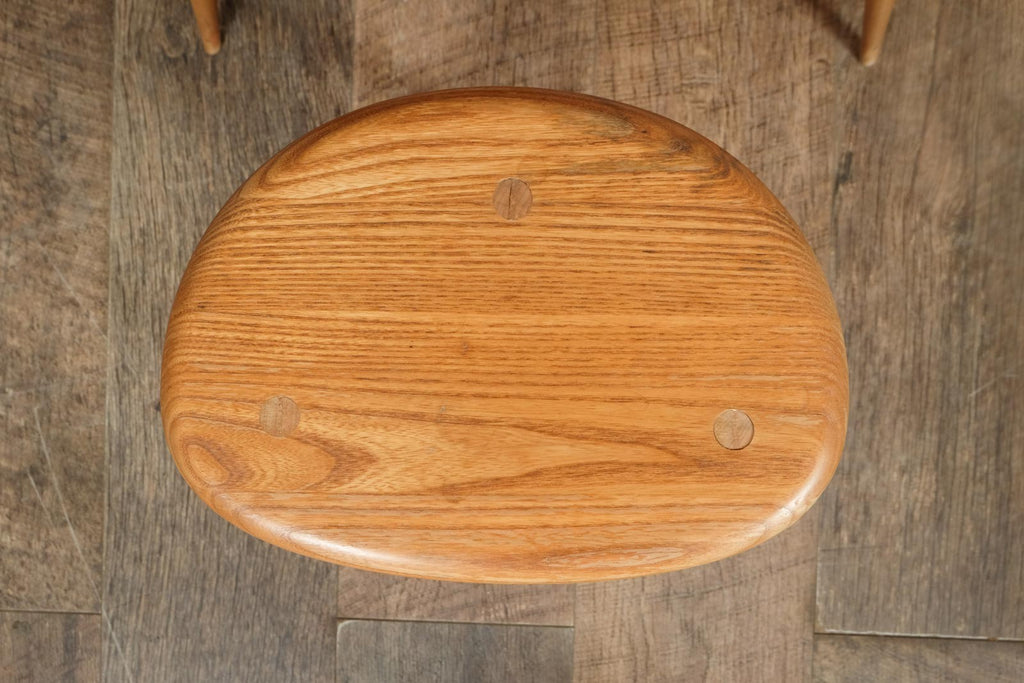 Vintage Retro Ercol Light Elm Pebble Tables