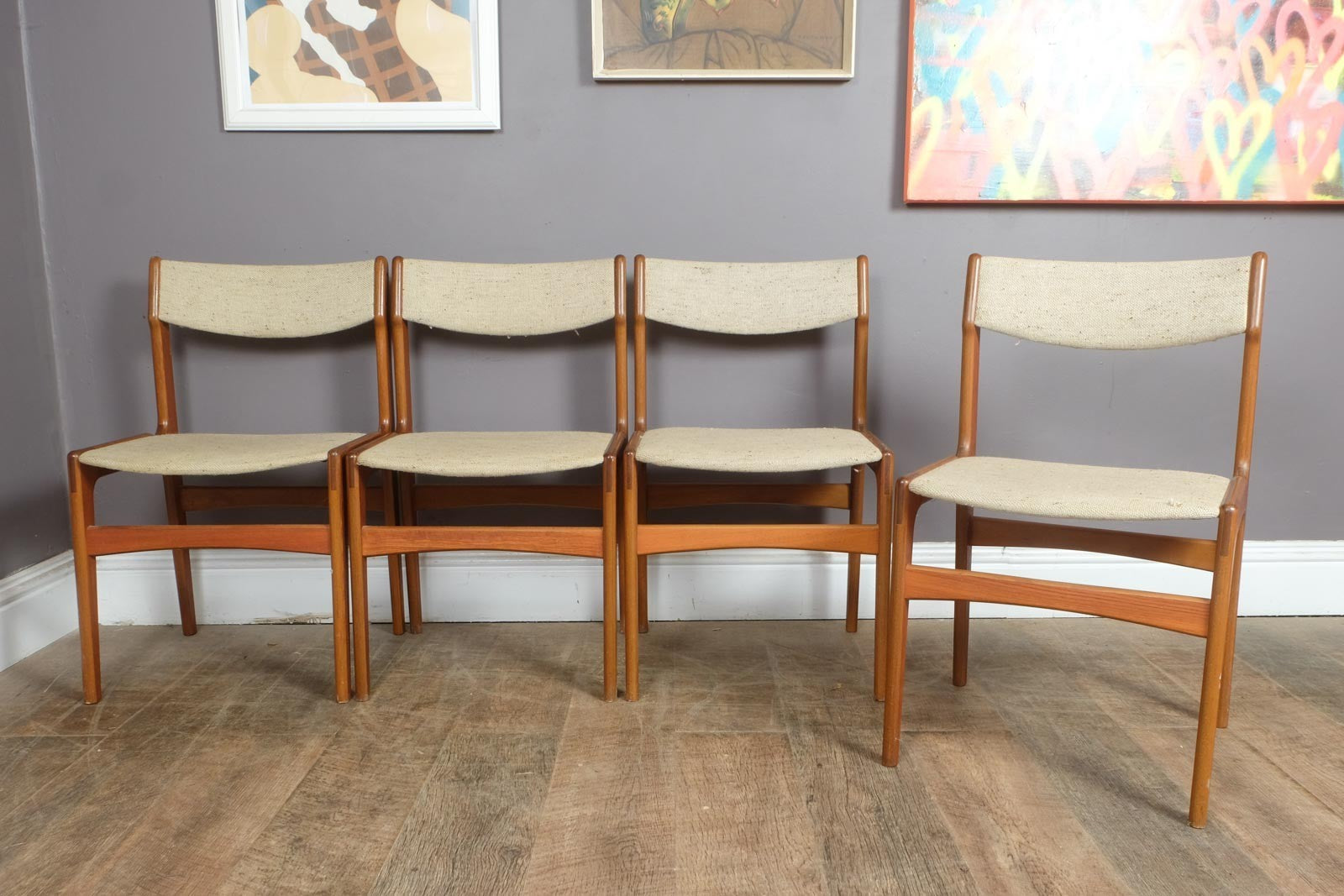 Vintage Retro Small Danish Teak Dining Table and 4 Chairs by AM Mobler