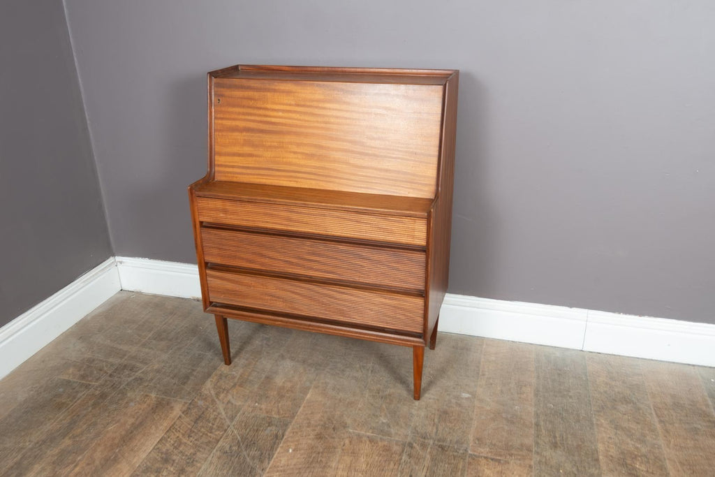 Vintage Mid Century Afromosia Bureau by Richard Hornby for Fyne Ladye
