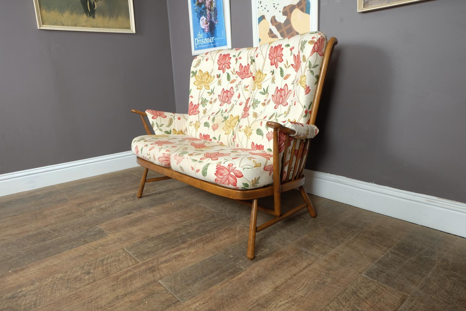 Vintage Retro Ercol Evergreen 2 Seater Sofa in Golden Dawn