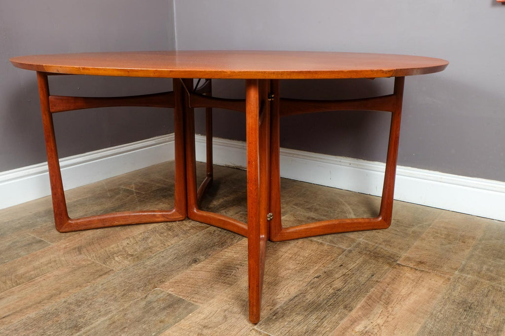 Peter Hvidt Teak Gateleg Drop Leaf Dining Table France & Son Danish Mid Century