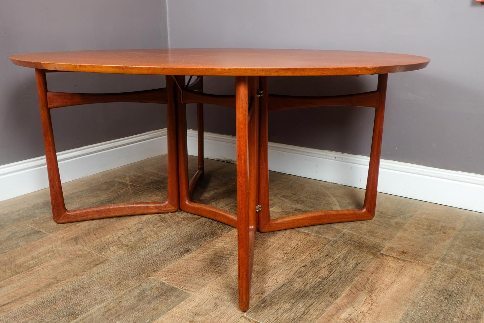 Peter Hvidt Teak Gateleg Drop Leaf Dining Table France & Son Danish Mid Century