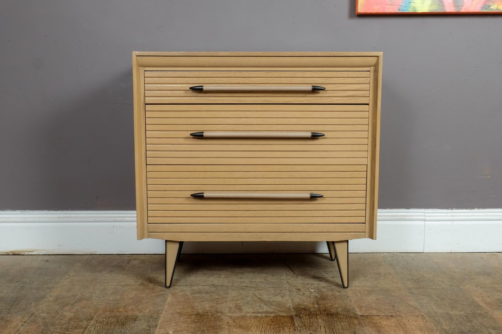 Vintage Retro Lightwood Chest of 3 Drawers by Lebus