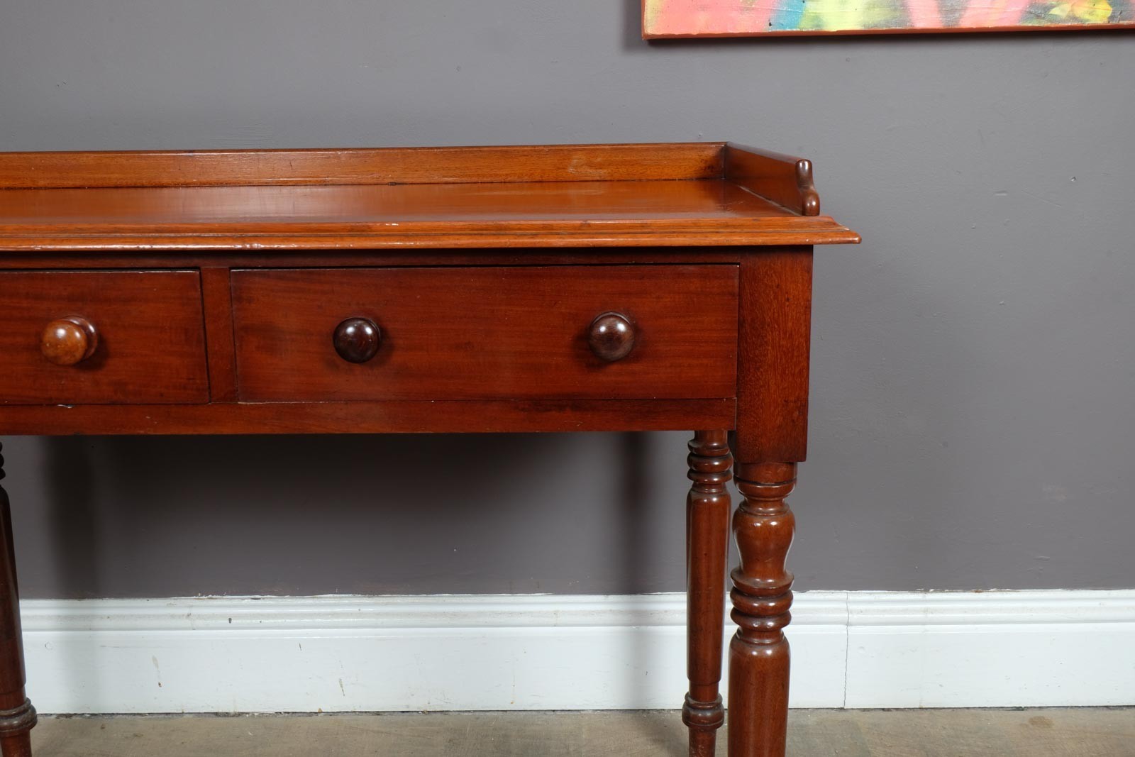 Vintage Retro Victorian Mahogany Writing Desk Console Table