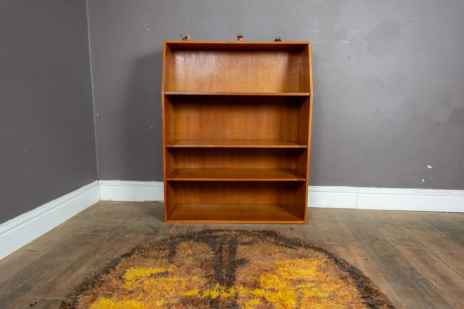 Vintage Retro Mid Century Light Oak Bookcase