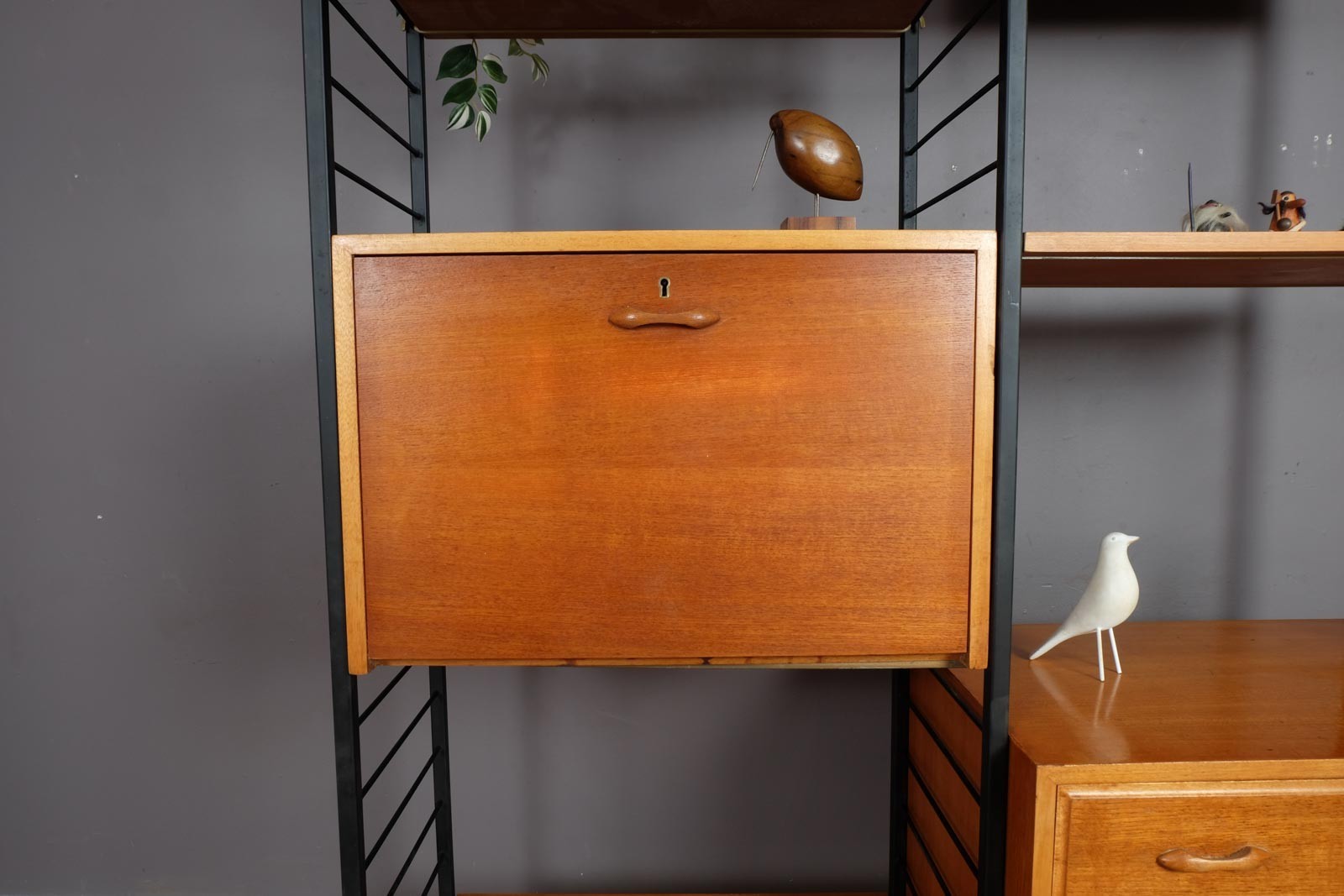 Vintage Retro 2 Bays of Narrow Staples Ladderax in Teak