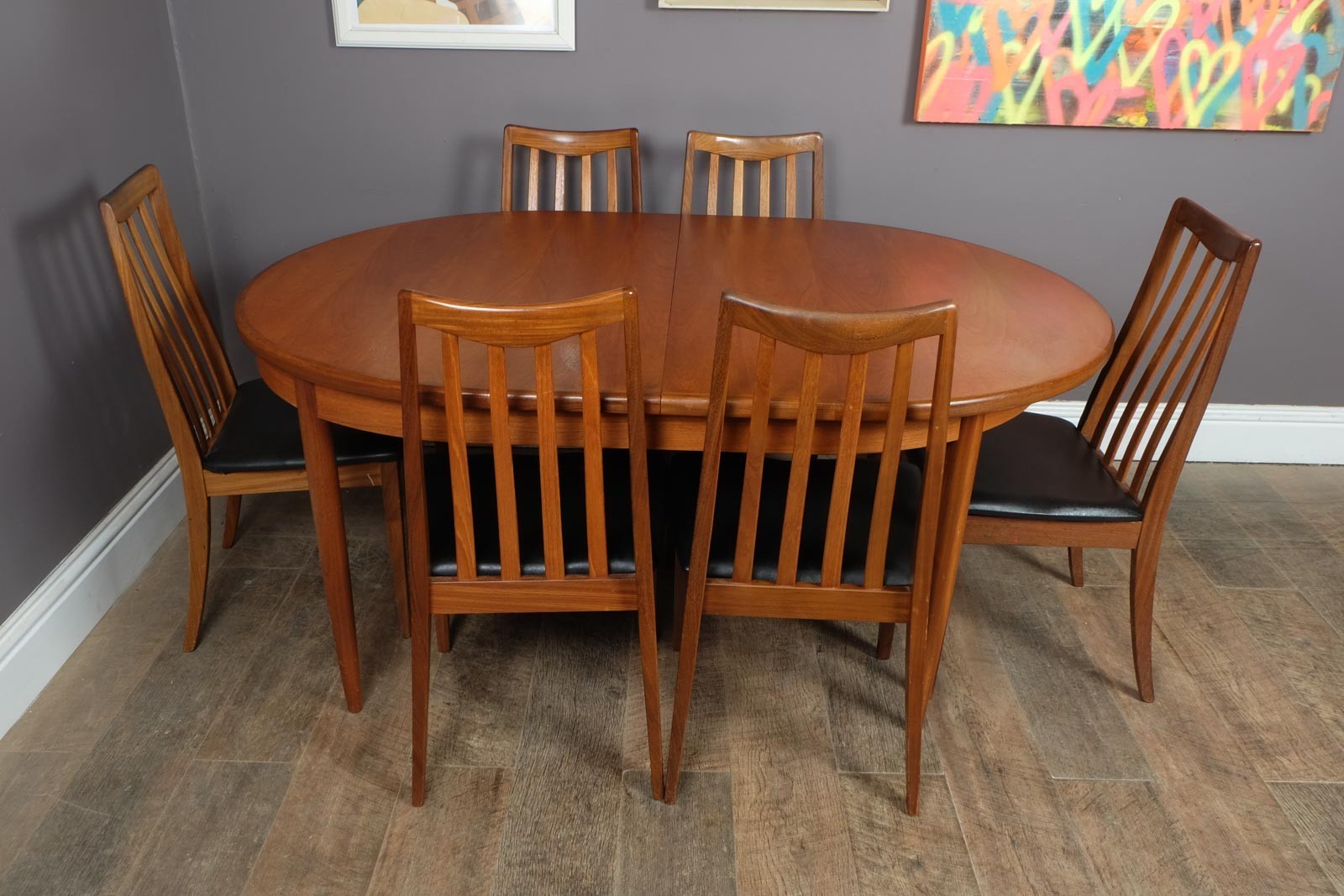 Vintage Retro G Plan Fresco Oval Dining Table and 6 High Back Chairs VB Wilkins