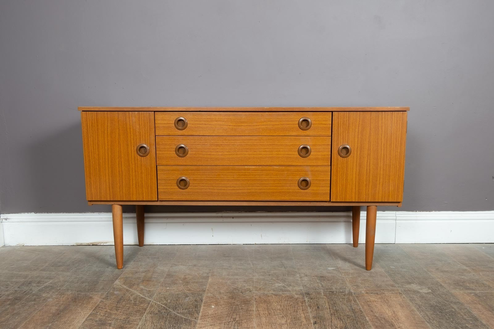 Vintage Retro Mid Century Small Teak Sideboard by Schreiber