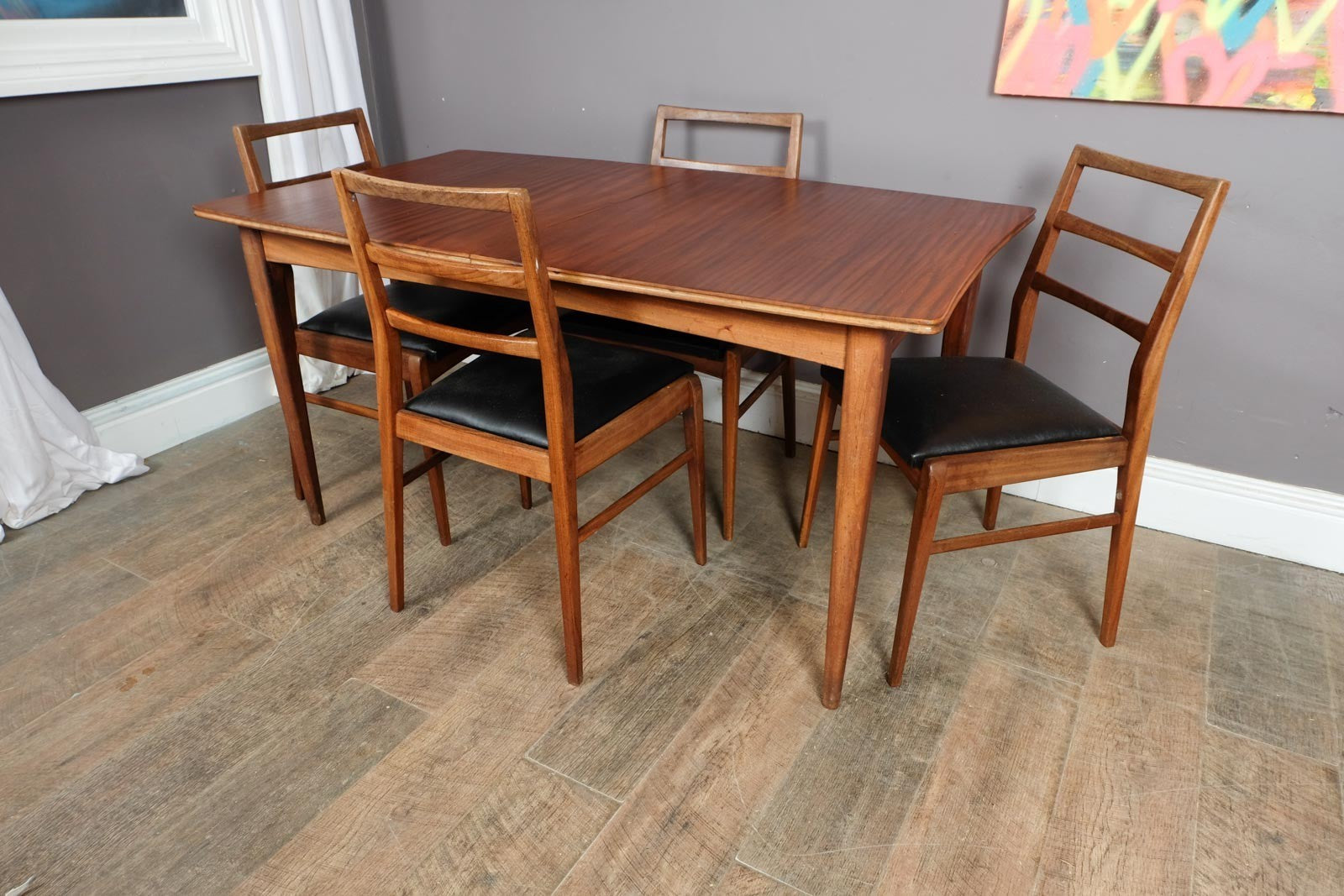 Vintage Retro Extending Dining Table and 4 Chairs by Fyne Ladye Richard Hornby