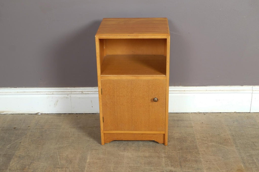 Vintage Retro Light Oak Bedside Table