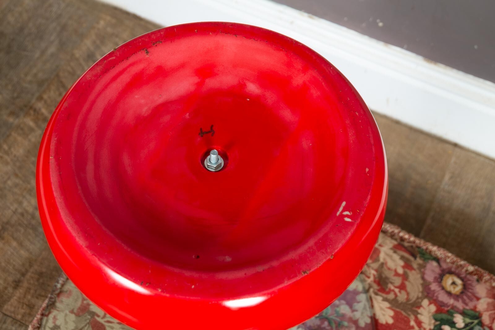 Vintage Pop Art Style Red and Glass Side Table