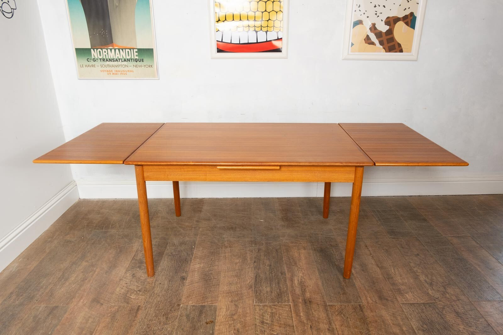Vintage Retro Danish Teak Extending Dining Table