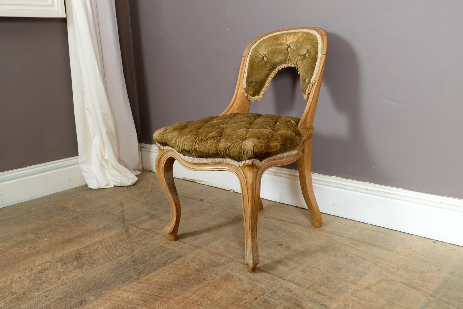 Antique  French Louis XV style walnut chair