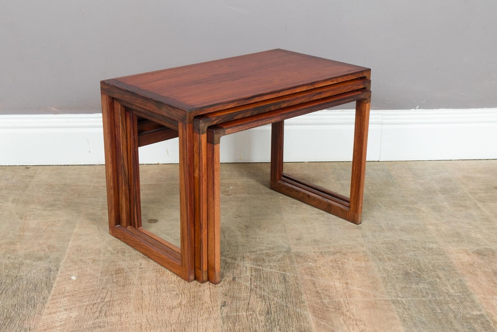 Vintage Stunning Set of 3 Danish Nest of Tables - Mid Century