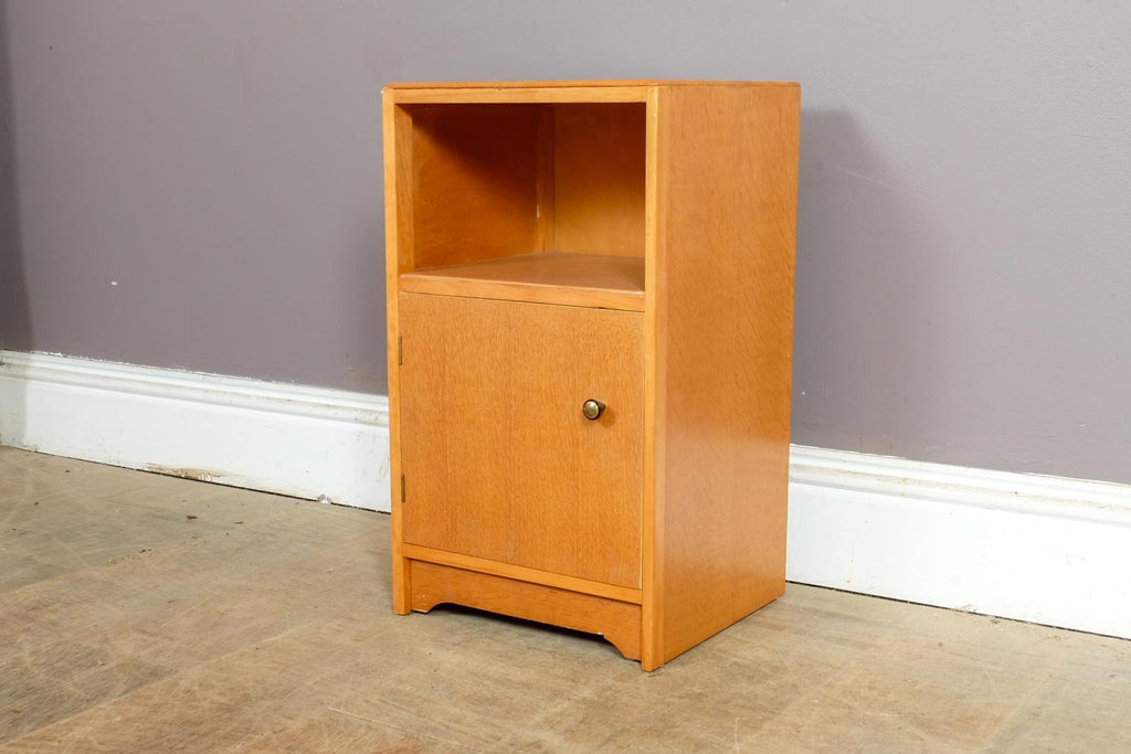 Vintage Retro Light Oak Bedside Table