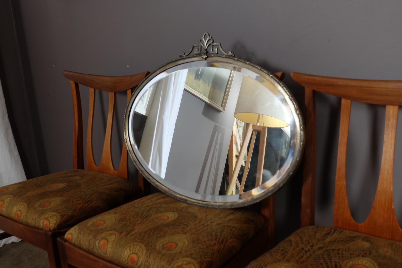 Vintage Retro Antique Oval Victorian Mirror