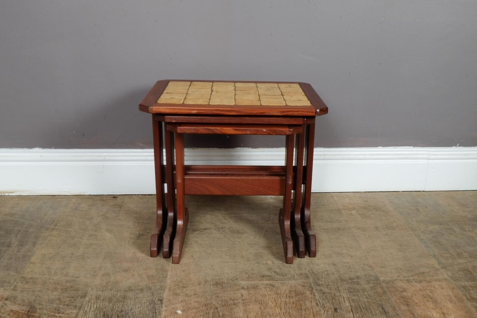 Vintage Retro G Plan Nest of 3 Tiled Tables