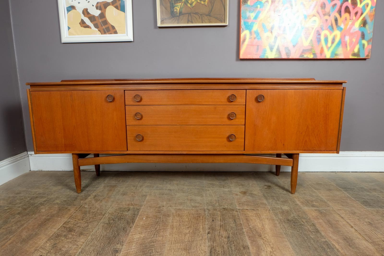 Vintage Retro Mid Century Large Teak Sideboard by White and Newton