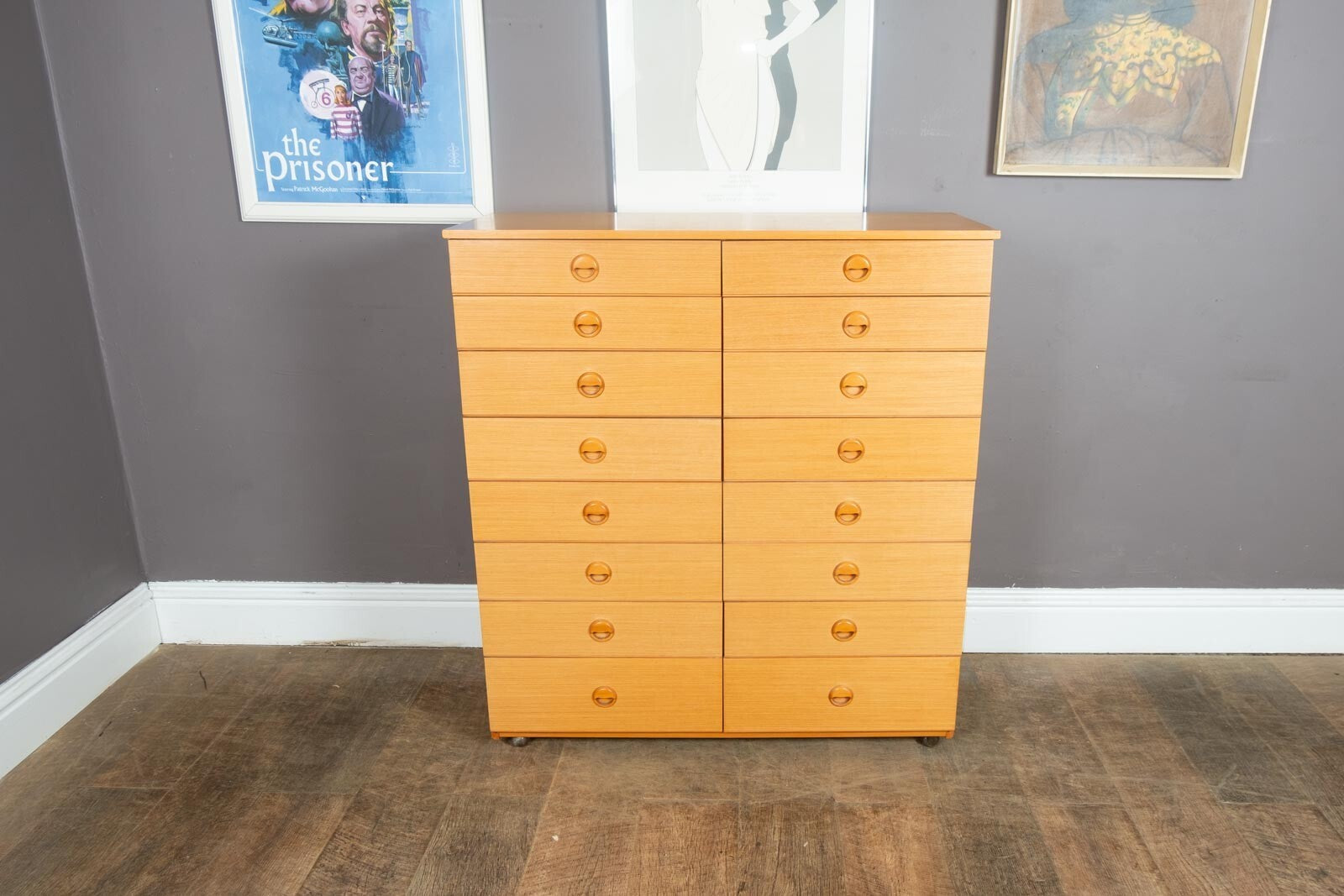 Vintage Mid Century Chest of 16 Drawers by Schreiber