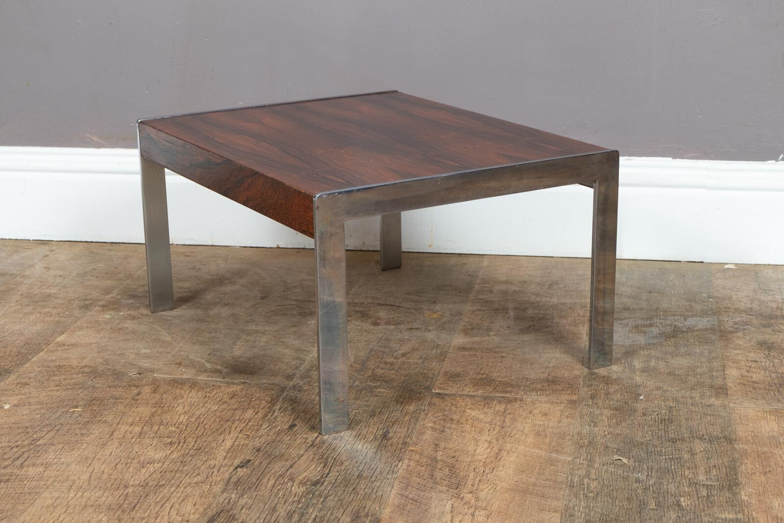 Vintage Rosewood and Chrome Side Table by Merrow Associates