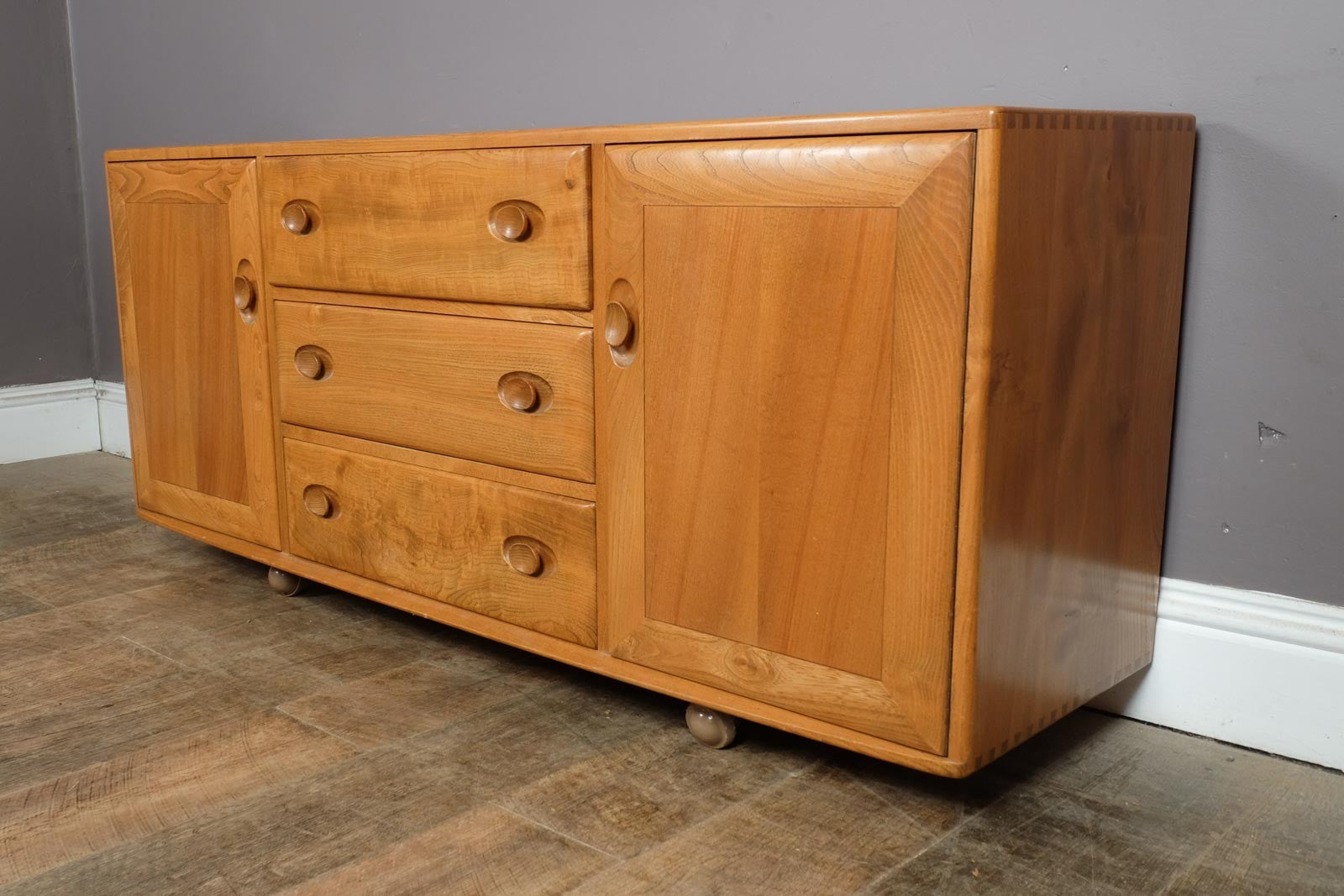 Vintage Ercol Light Elm Sideboard Model 455