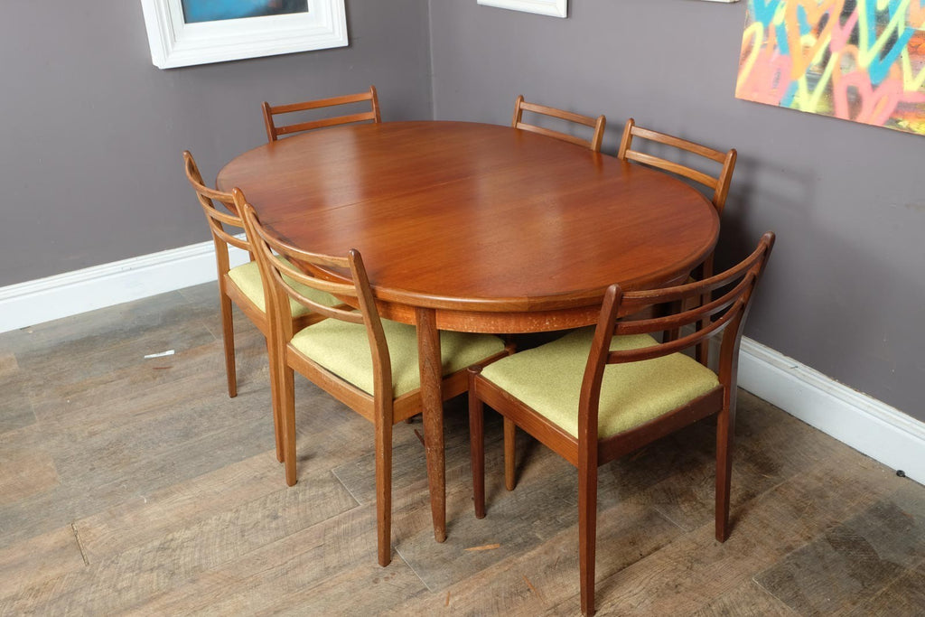 Vintage Retro G Plan Fresco Oval Dining Table and 6 Chairs