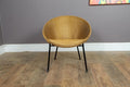 Vintage Lloyd Loom Lusty 1960s Gold and Black Metal Satellite Tub Chair Atomic