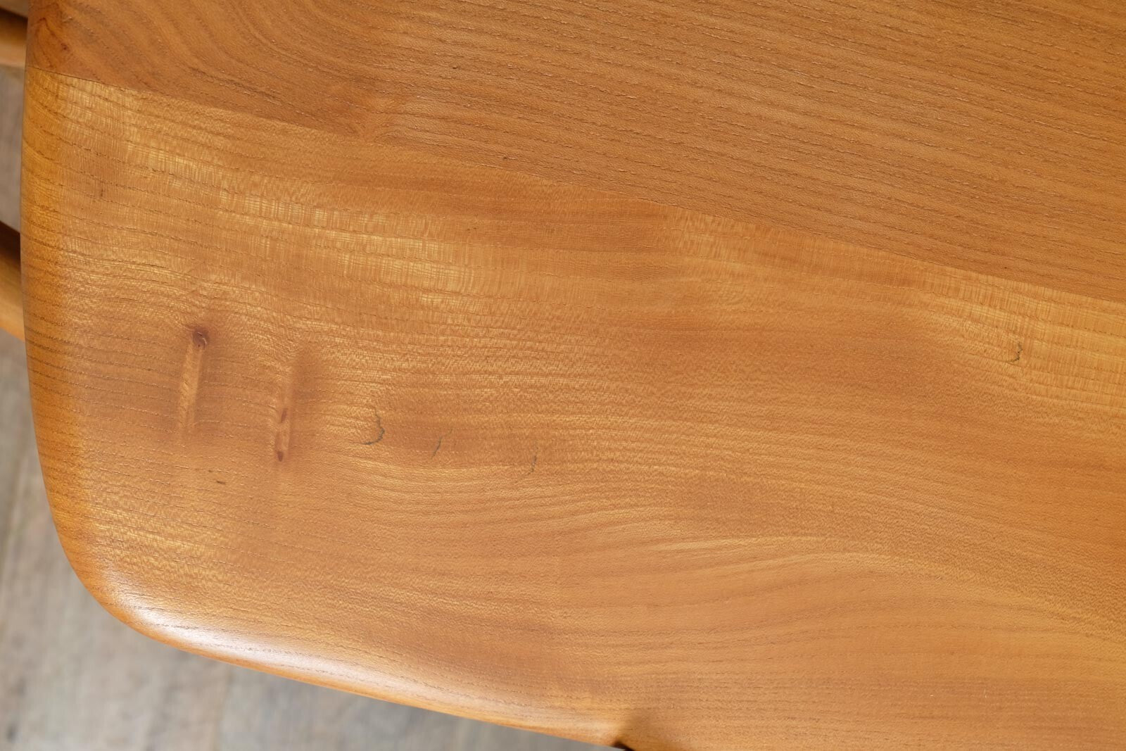 Vintage Retro Light Elm Dining Table and 6 Ercol Chairs