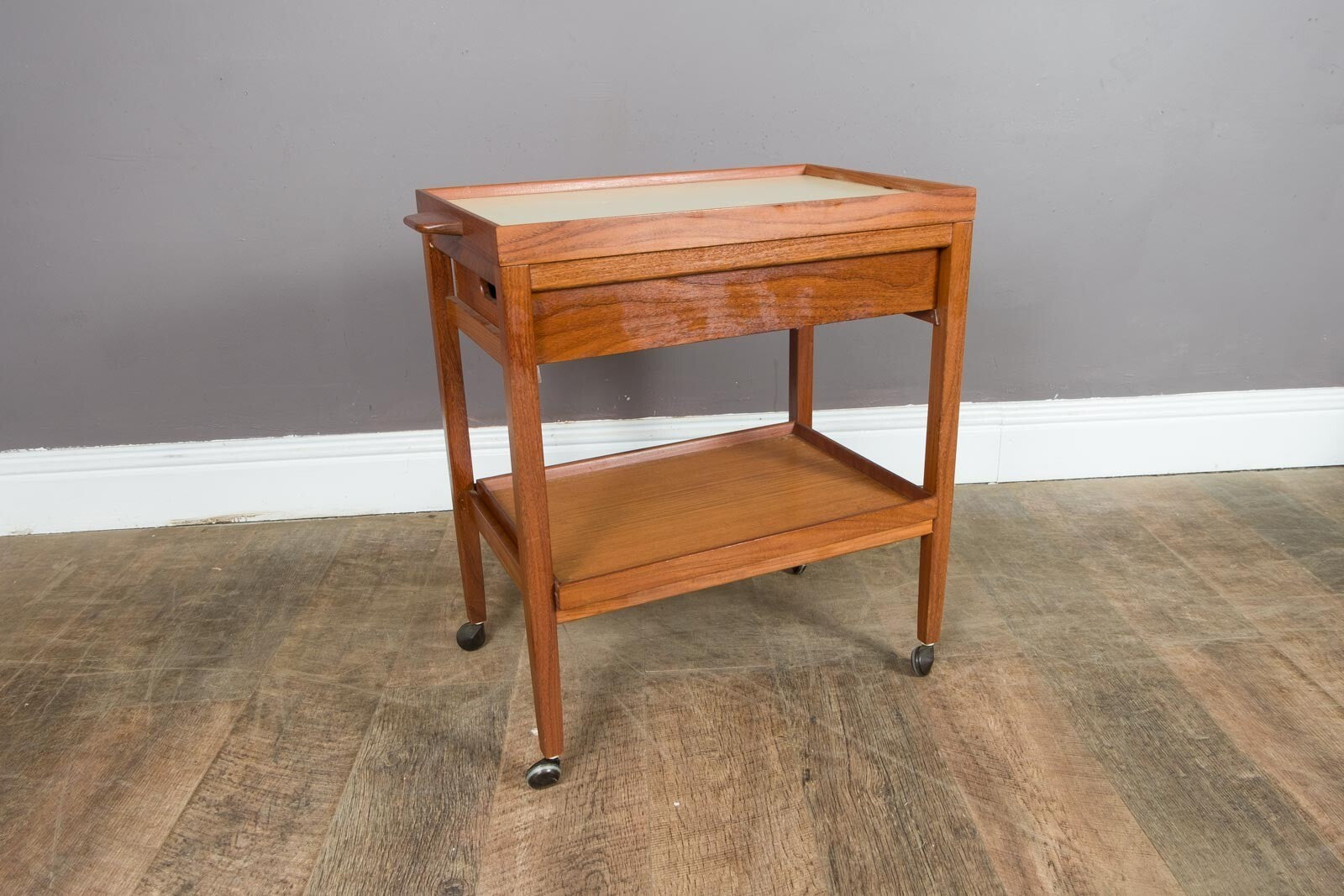 Vintage Mid Century Danish Teak Drinks Trolley Tea Trolley