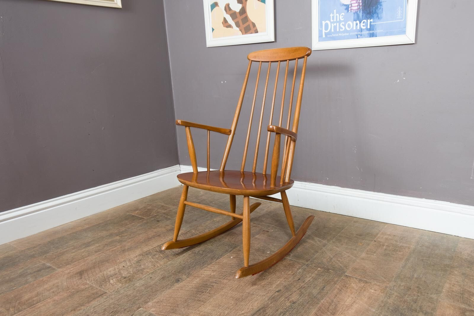 Vintage Retro Mid Century Stoe Danish Style Rocking Chair