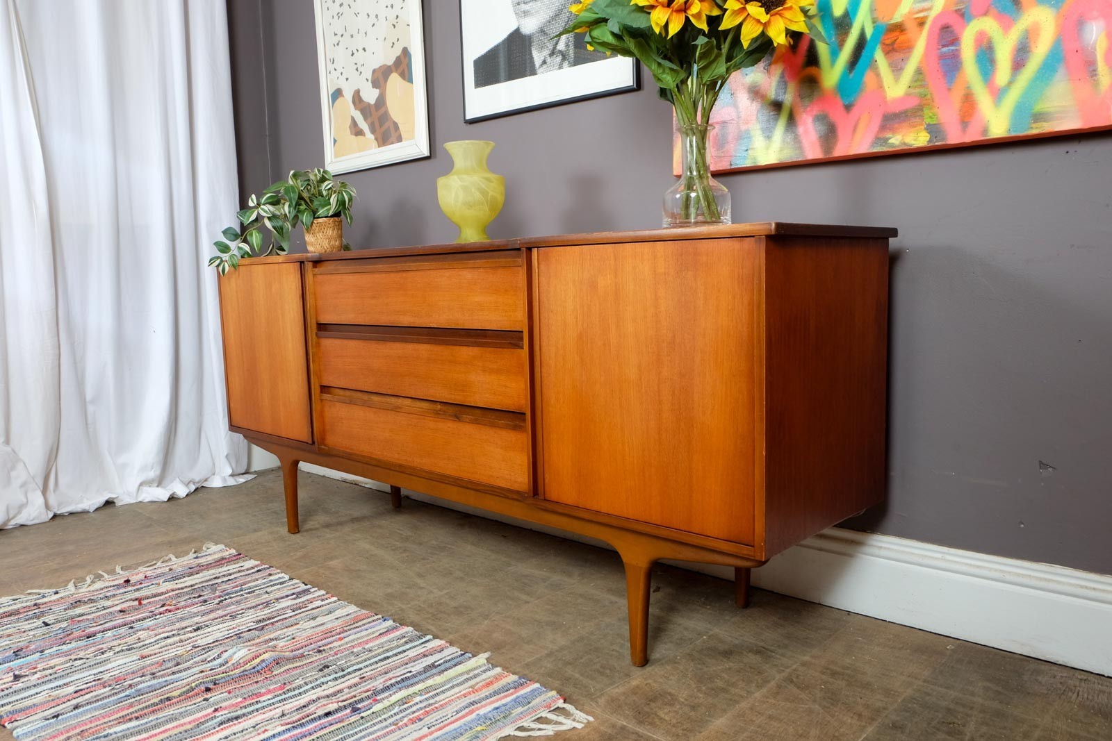 Vintage Retro Mid Century Scandi Style Sideboard by Nathan