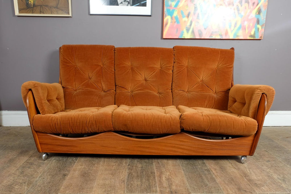 Vintage Retro G Plan Saddleback 4 Piece Suite - Sofa, Armchairs and Footstool