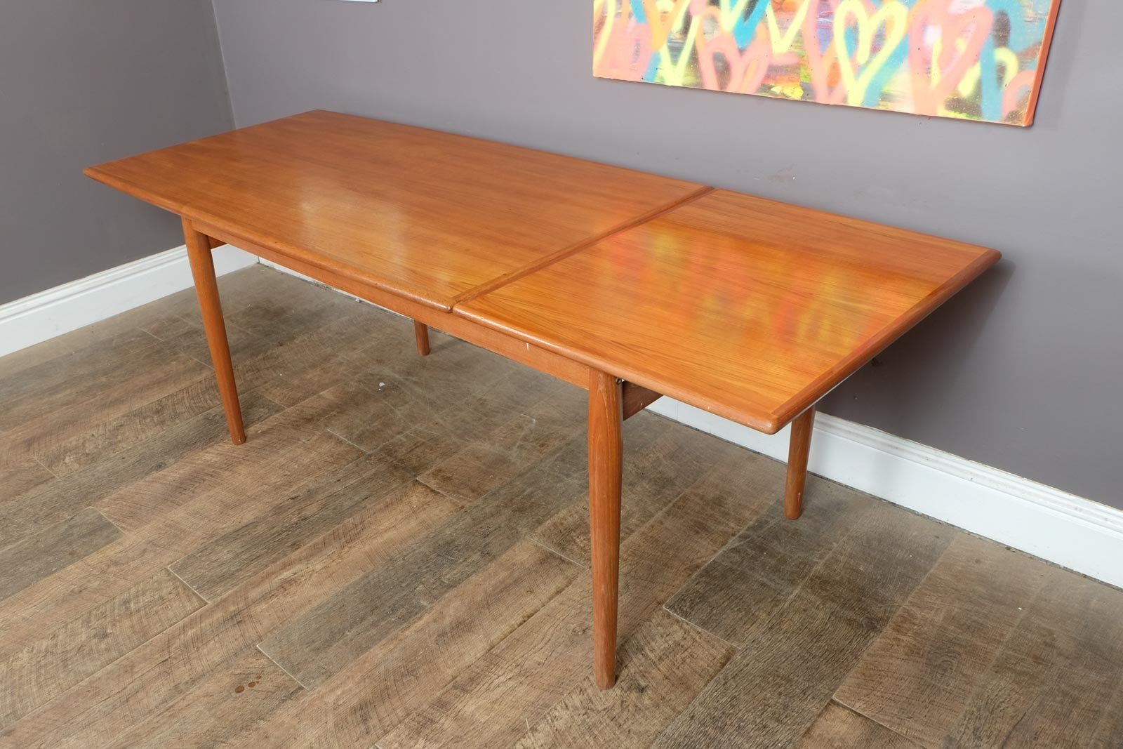 Vintage Retro Danish Teak Extending Dining Table by Gudme mobel Fabrik