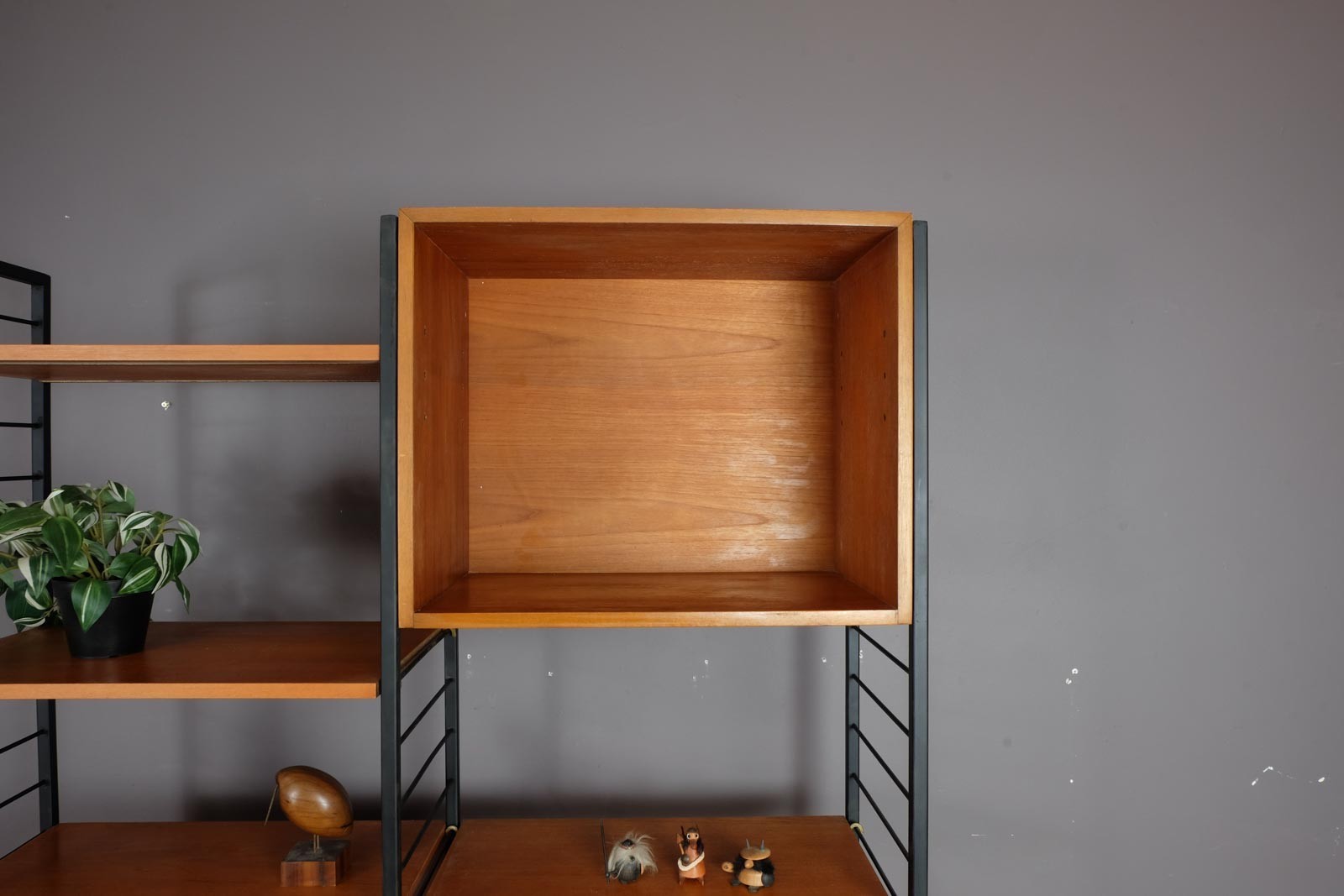Vintage Retro 2 Bays of Narrow Staples Ladderax in Teak