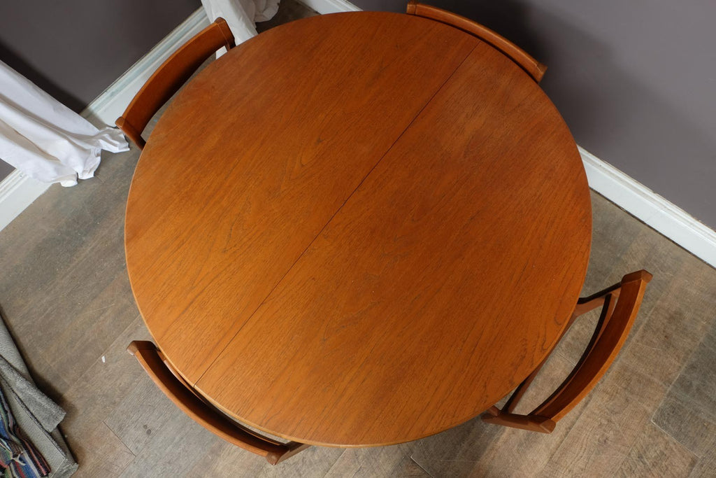 Vintage Retro Med Century Teak Extending Dining Table and 4 chairs by Nathan