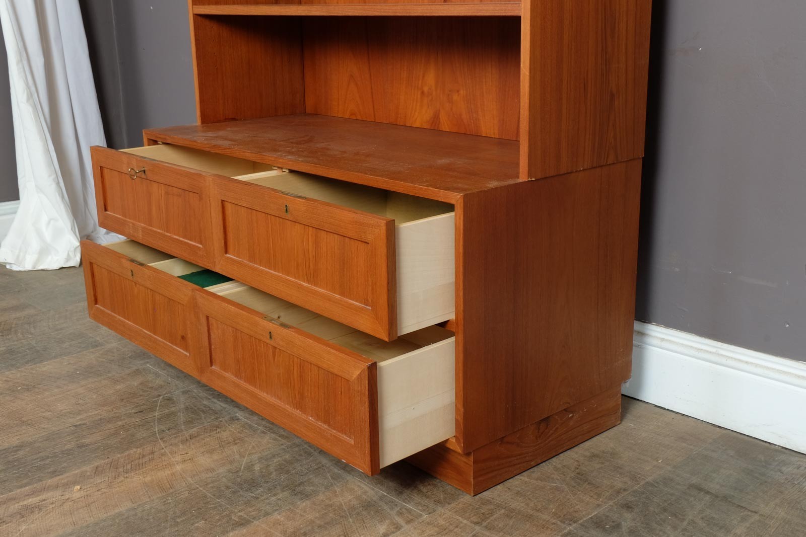 Vintage Retro Danish Mid Century Large Teak Wall Unit