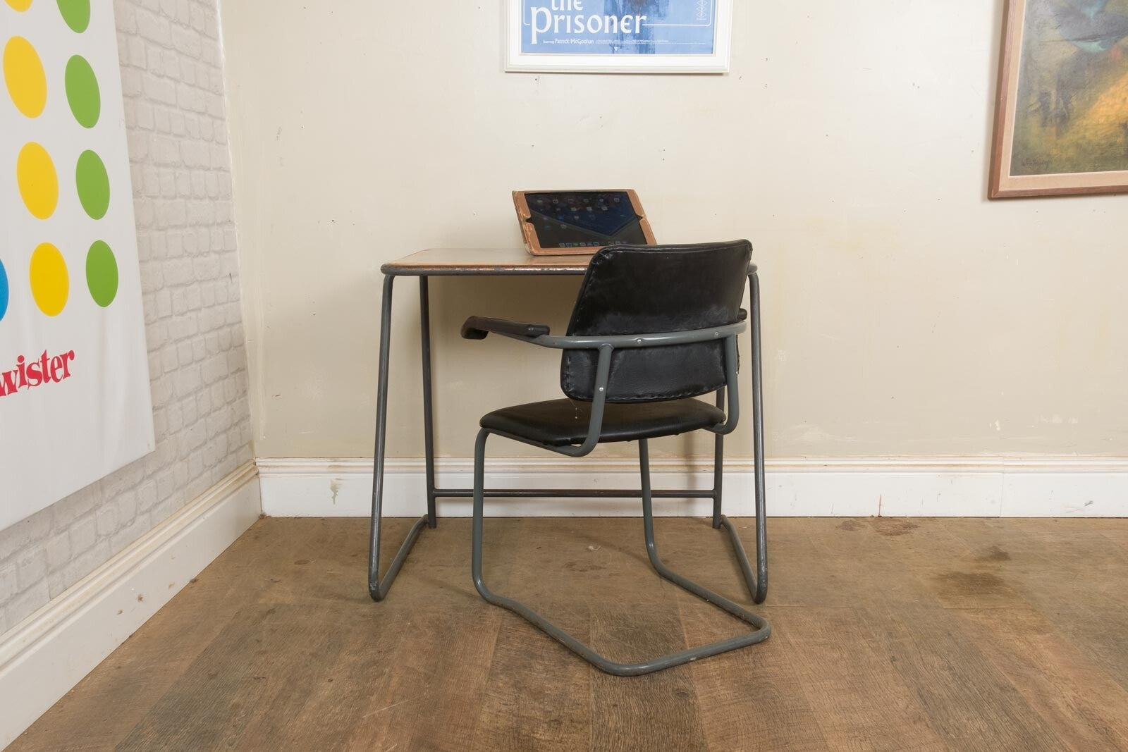 Vintage Retro Small Industrial School Desk and Chair - 10 available