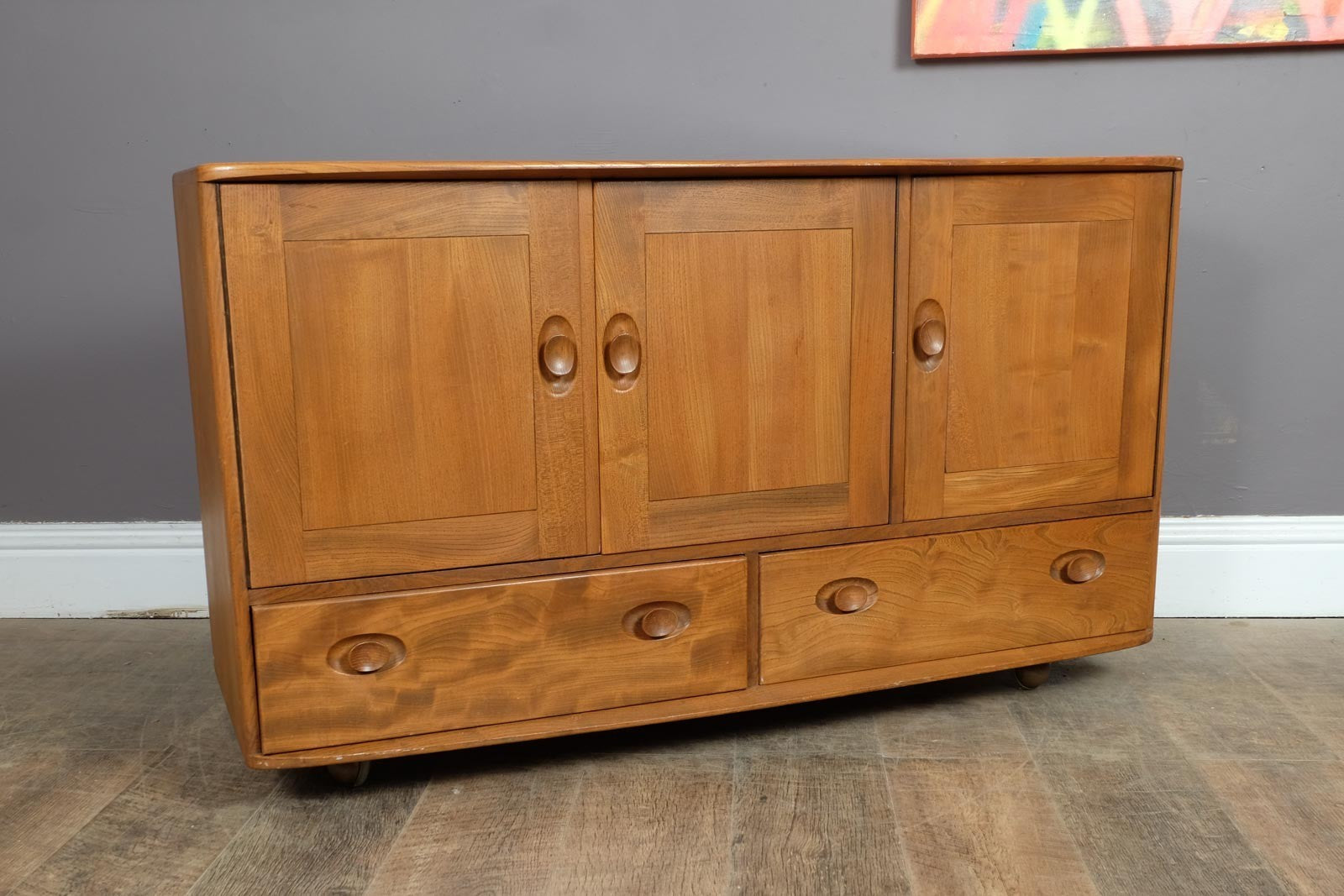Vintage Retro Ercol Light Elm Sideboard Model 429