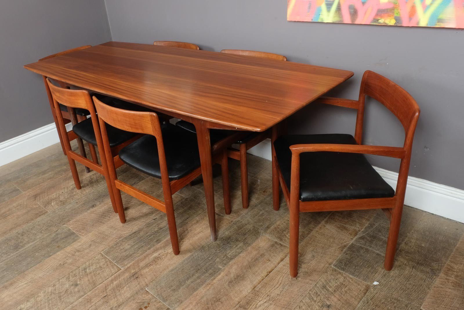 Vintage Retro Mid Century Teak Extending Dining Table and 6 Chairs by Younger