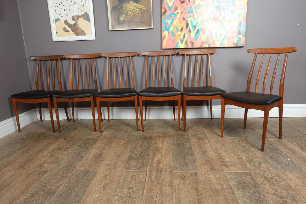 Vintage Teak Extending Rectangular Sequence Dining Table and 6 Chairs by Younger