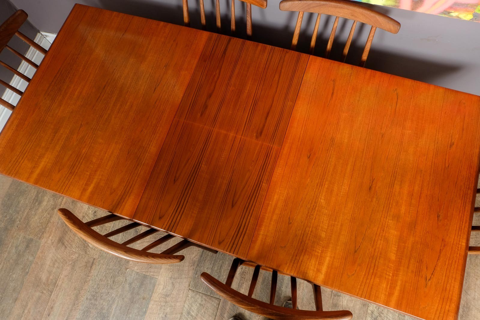 Vintage Teak Extending Rectangular Sequence Dining Table and 6 Chairs by Younger