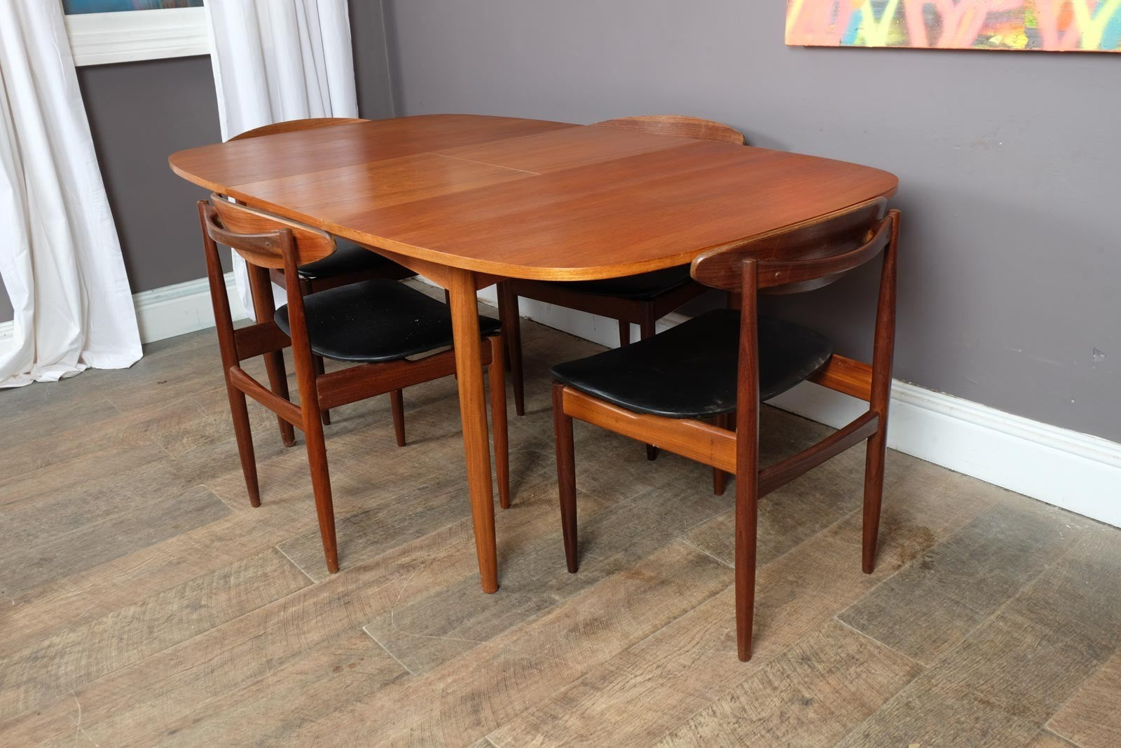Vintage Mid Century G Plan Extending Dining Table and 4 Chairs by Kofod Larsen