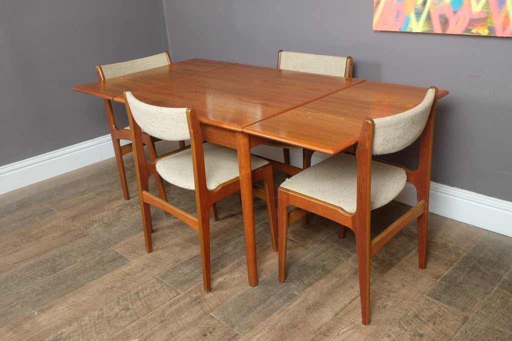 Vintage Retro Small Danish Teak Dining Table and 4 Chairs by AM Mobler