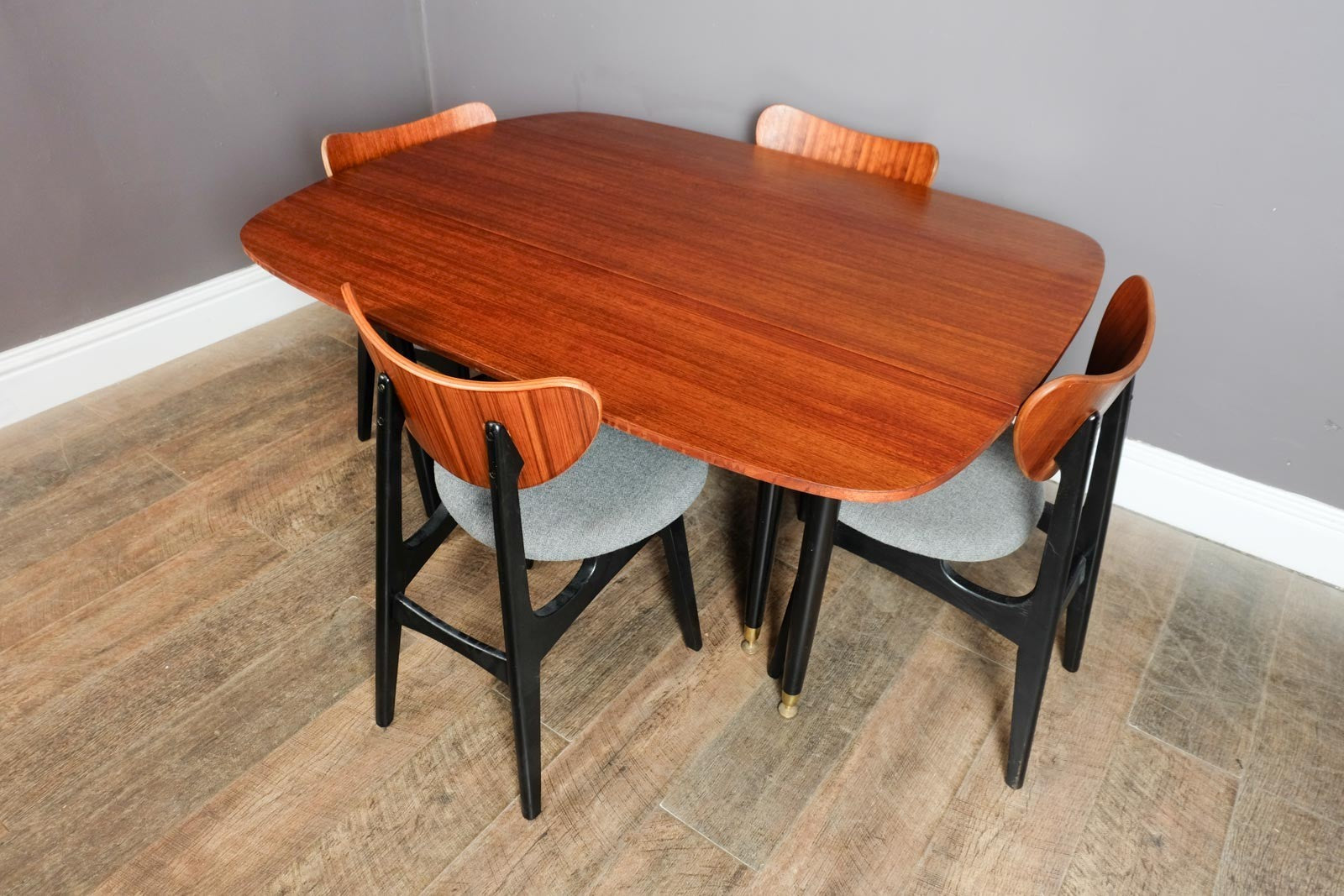 Vintage Retro G Plan Librenza Drop Leaf Dining Table and 4 Butterfly Chairs