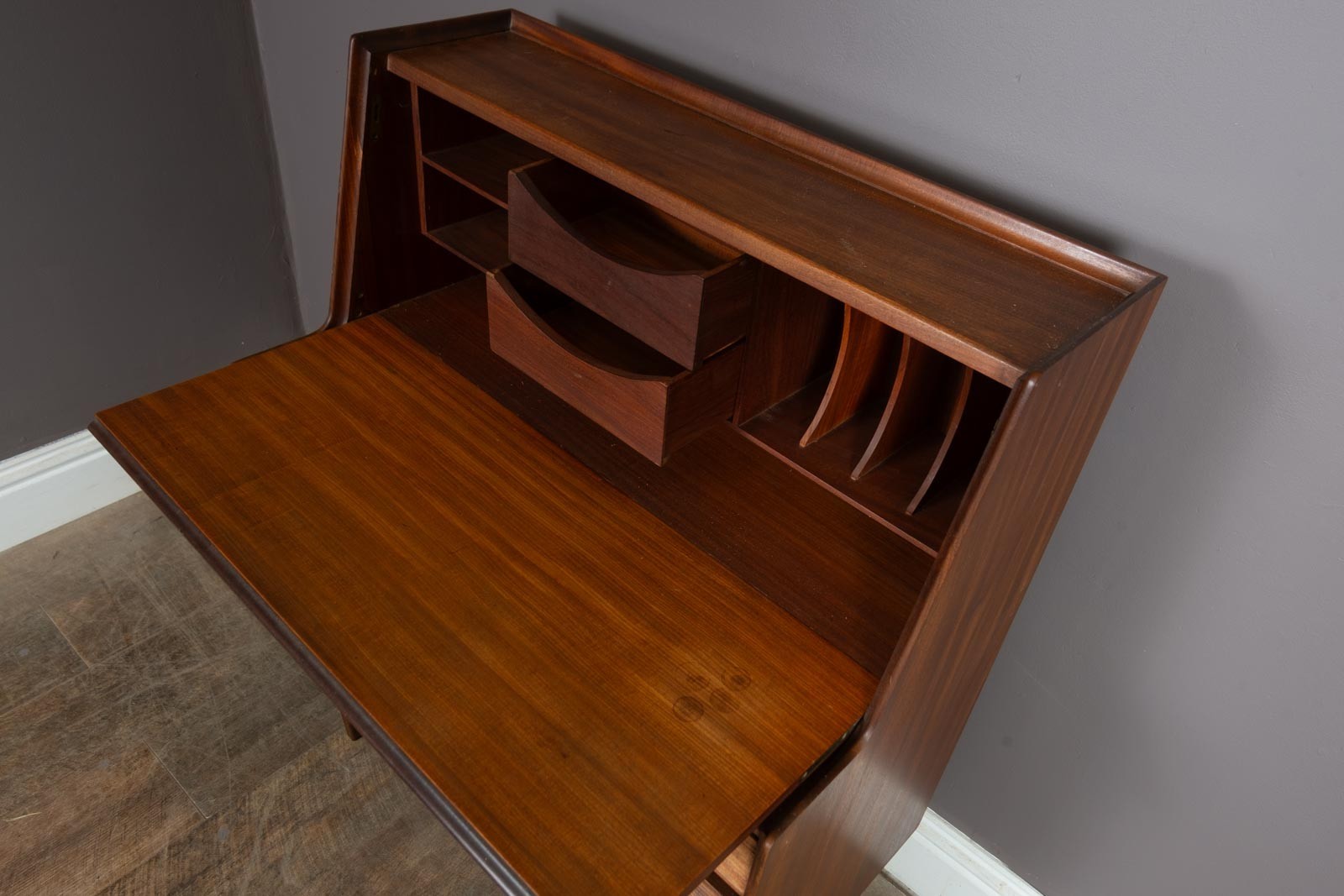 Vintage Mid Century Afromosia Bureau by Richard Hornby for Fyne Ladye
